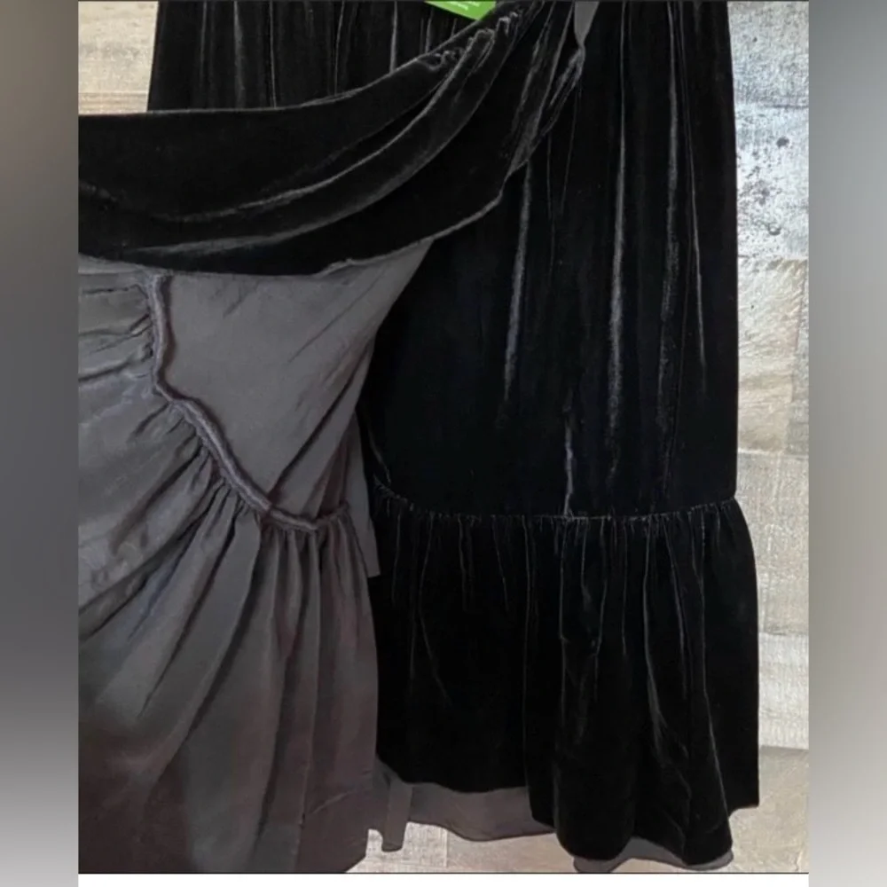 Kate Spade Black Asymmetrical Velvet Skirt